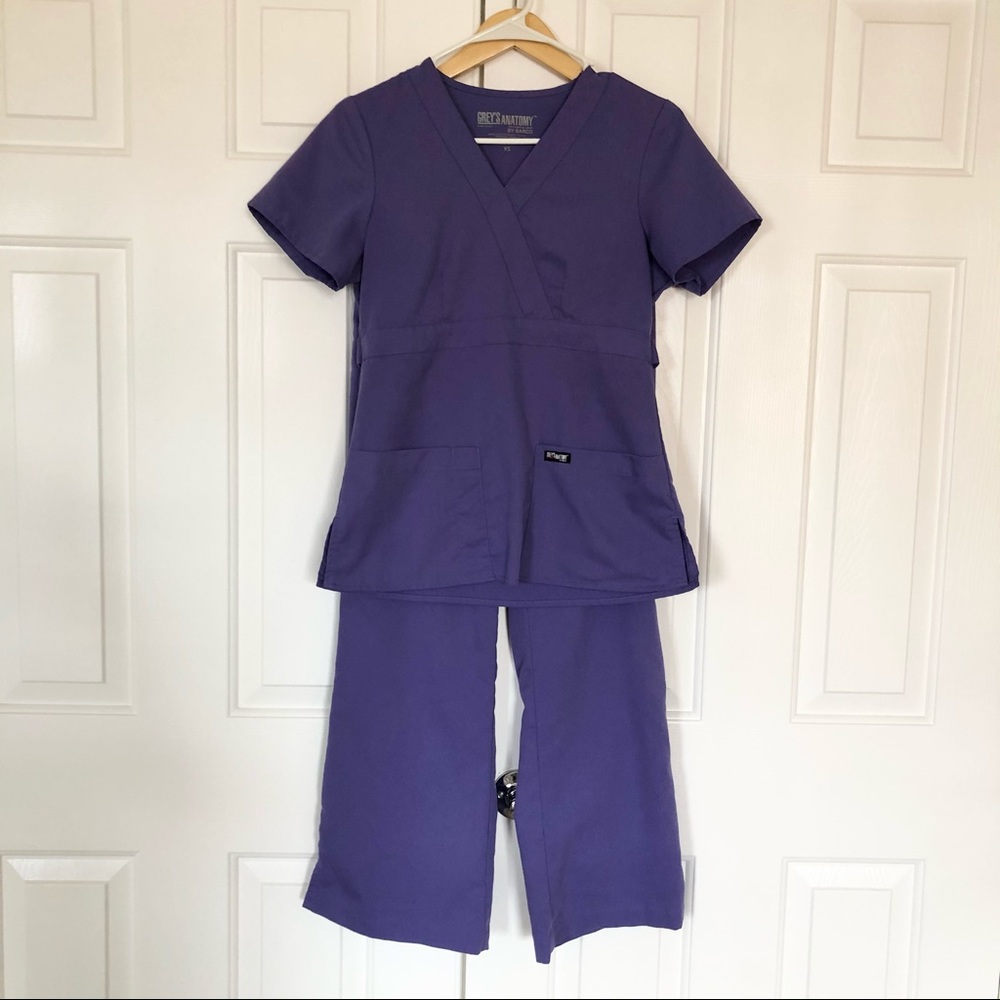 (XS) Purple Greys Anatomy by Barco Scrub Set
